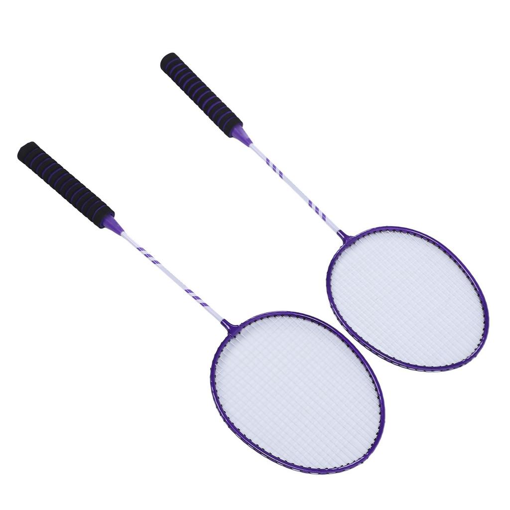 2PCS Badminton Rackets for Adults Teens Iron Alloy Anti Slip Badminton Rackets Set with Nylon Shuttlecocks Carrying Bag