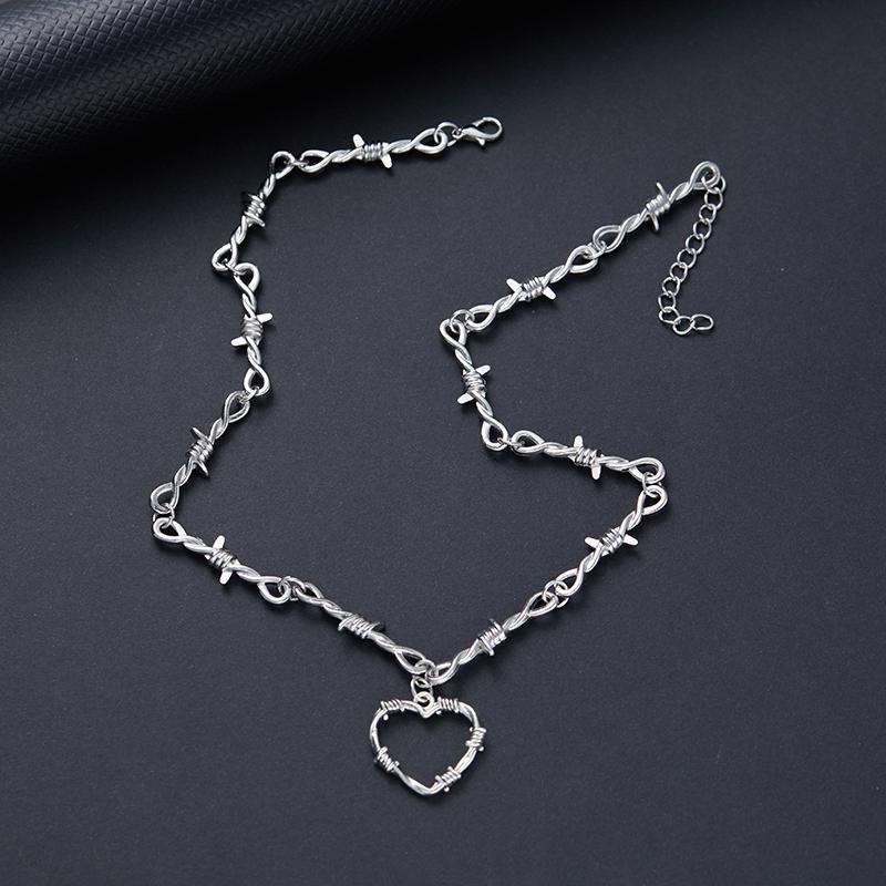 Xiaomi Small Wire Brambles Iron Heart Choker Necklace for Women Hip-hop Gothic Punk Style Barbed Wire Little Thorns Chain Choker Gifts