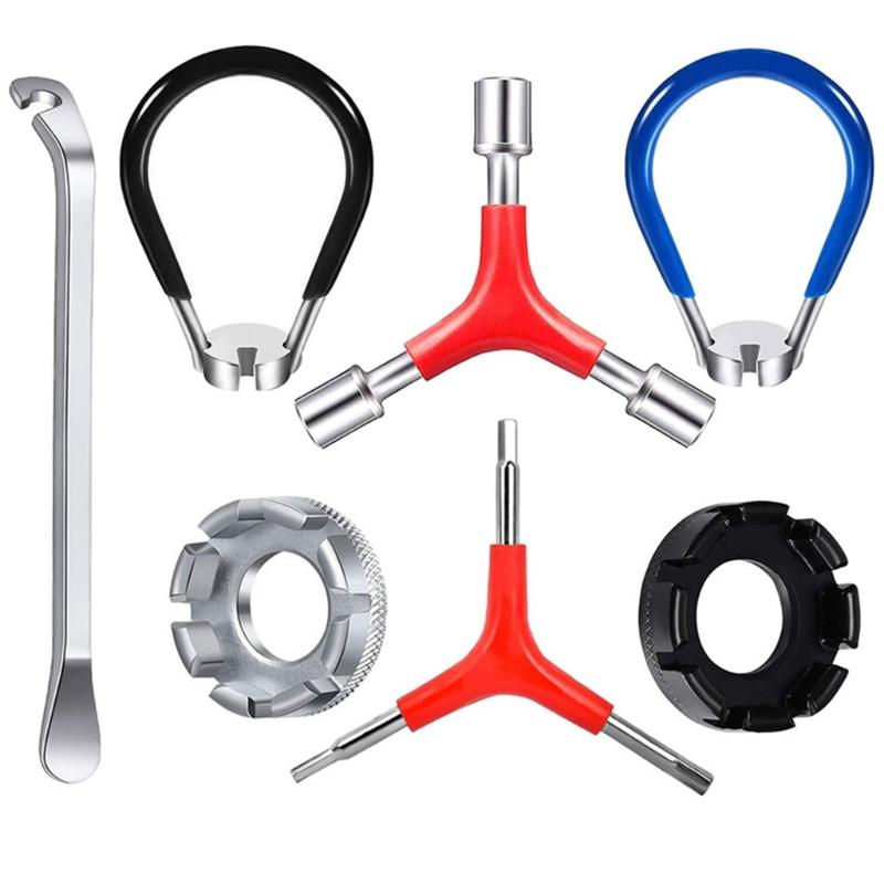 Bicycles Spoke Wrench Portable Bike Spoke Adjustment Tool Tire Lever Cycling Pocket Tool Bicycles Rims Truing Tool