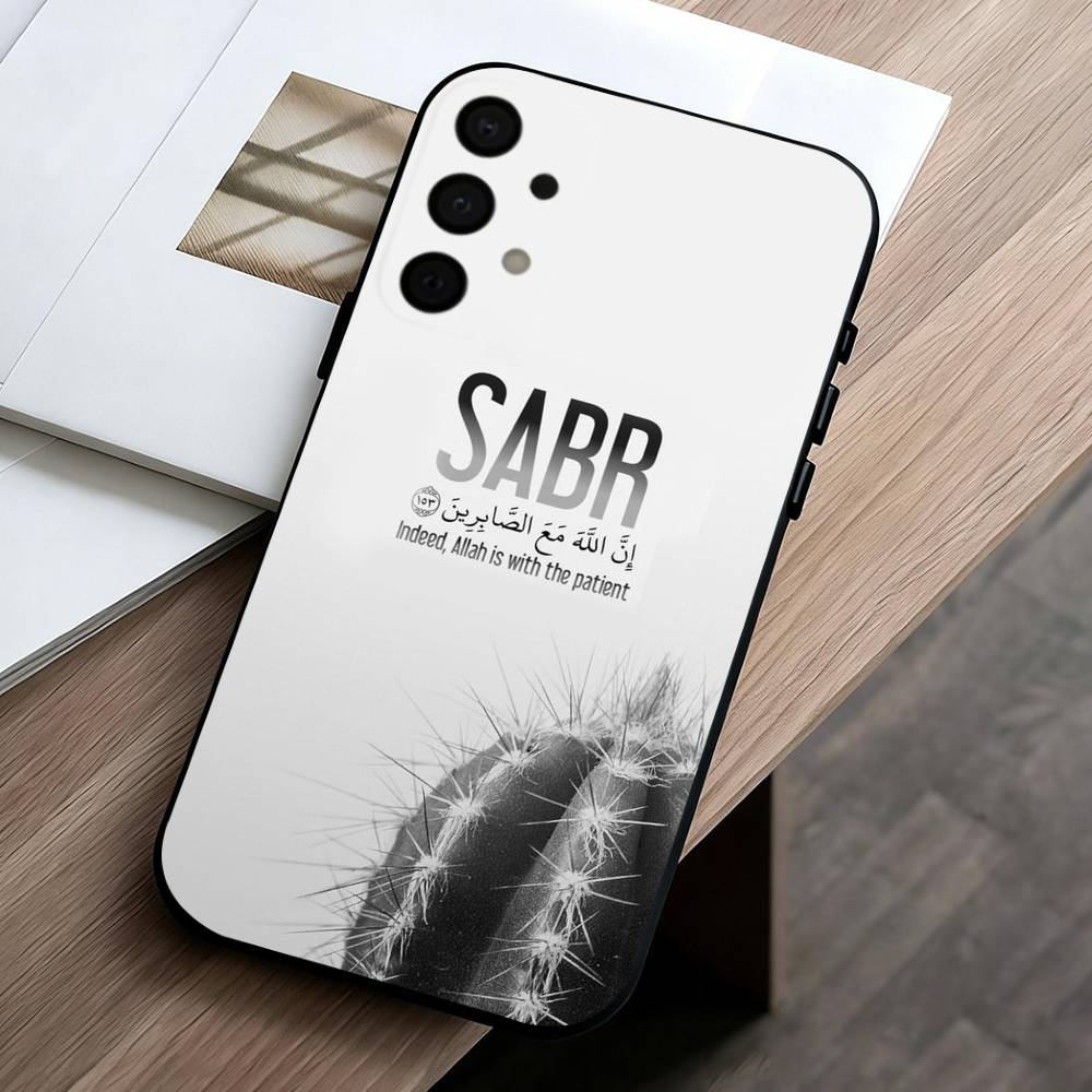 Q-Quran Sabr Islam Patience COOL  Phone Case For Samsung Galaxy A73,A72,A71,A70,A53,A52,A51,Others Soft Black Cover