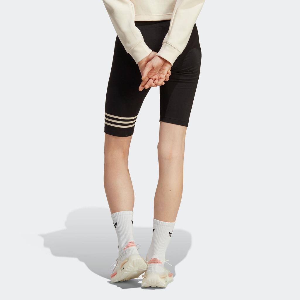 Adidas Originals Hot Girl Series Logo Print Three Stripes Tight Solid Color Sports Shorts Women Shorts Black IB7325