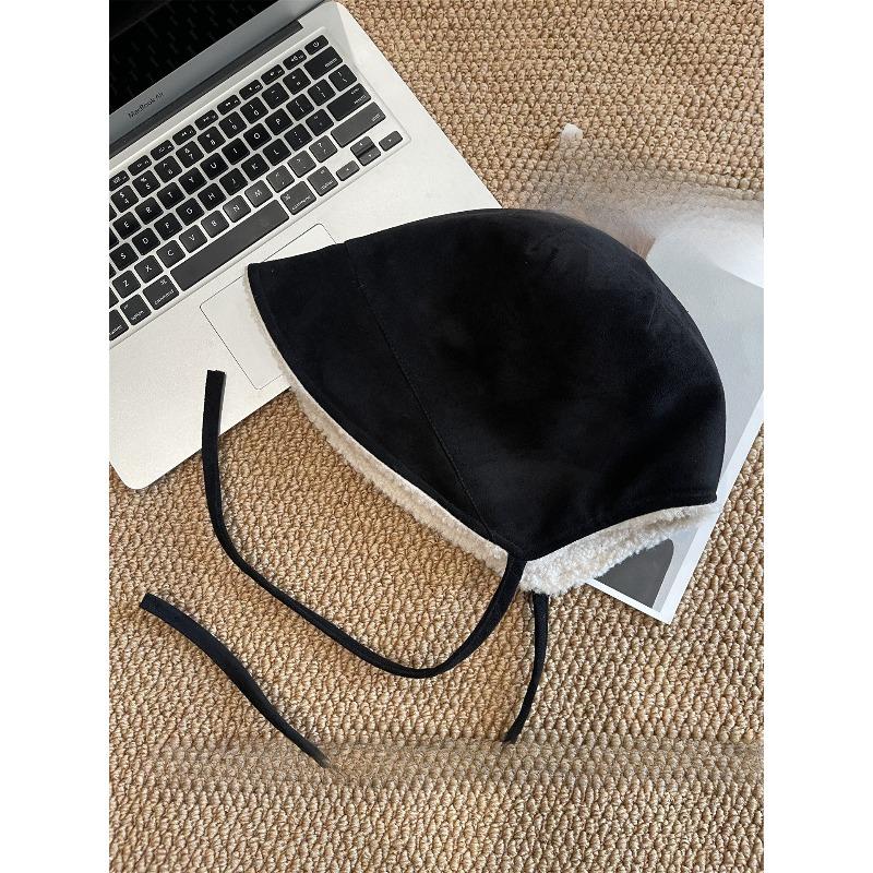 

Новый стиль замшевая теплая шапка для защиты ушей для женщин корейский стиль Инс темперамент ретро маленькая шапка Лей Фэн M（54-58cm）