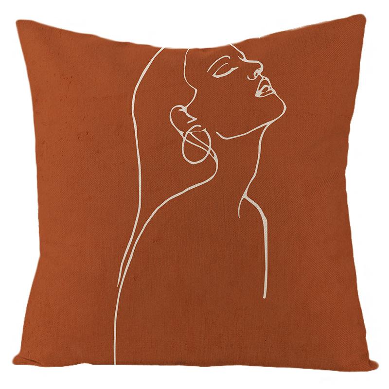 Severský Abstraktní Geometrický Lněný Povlak na Polštář Domácí Měkký Nábytek Polštář Kryt