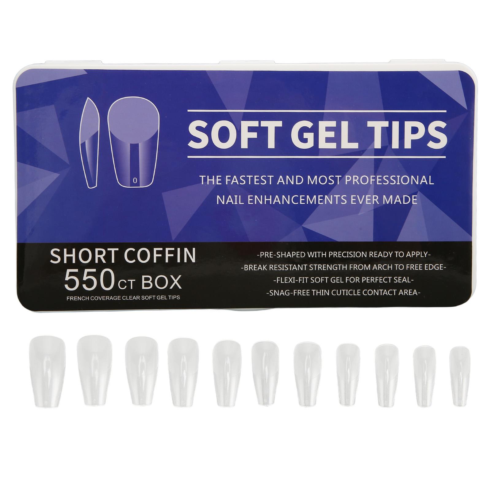 

550 шт. ультратонкие бесшовные полуматовые накладные прозрачные типсы для ногтей DIY нейл-арт для ногтей