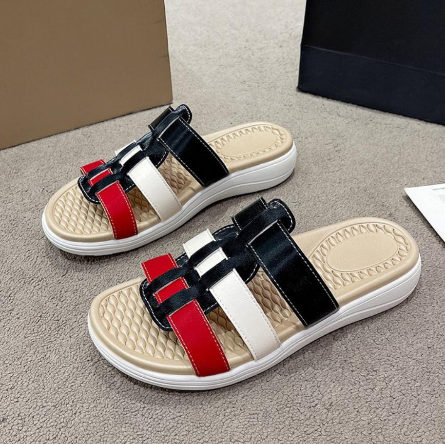 Fashion 2025 Summer Women's slippers Orthopedic Open Toe flip-flops Vintage Anti-slip Leather Casual Female Shoes pantuflas mujer slides