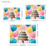 2D Birthday 2D Backdrop, 3-Tier Cake & Balloons for Photoshoot & Cake Smash