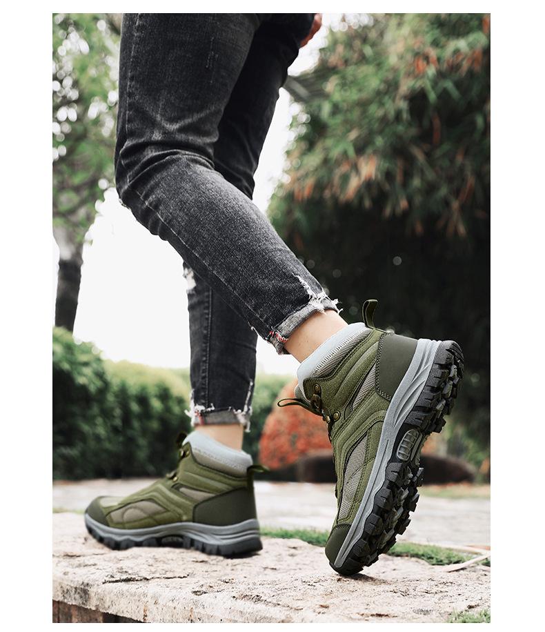 2025 Men's Versatile High-Top Hiking Shoes for Autumn/Winter - Wear-Resistant for Outdoor Hiking, Travel, Climbing, and Casual Sports