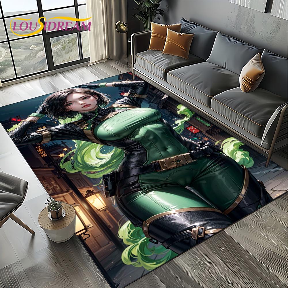 3D Sexy Krajka Krásná Dívka Dáma Kreslená Anime Postava Koberec Kobereček pro Obývací Pokoj Ložnici Domácí Dekorace Pohovky, Protiskluzová Podložka na Podlahu