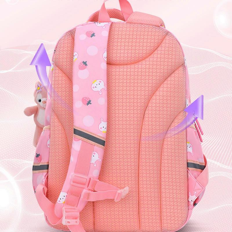 2023 Kindertasche Schultasche Mädchen Schultasche Spritzwassergeschützter Rucksack Niedliche Cartoon-Umhängetasche Grundschul-Tagesrucksack Schulbedarf Lila