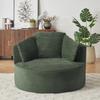 Oversized Ronde Fluwelen Loungestoel, Moderne Wolkstoel met Diepe Zitting voor Woonkamer en Slaapkamer