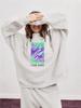 Autumn Women's Trendy Loose Fit Hoodie with Hot Stamping and Medium High Collar