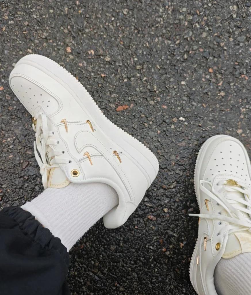 Nike Air Force 1 '07 Lx Cn Sail Gold Mini Swooshes Women's Sneakers FV3654-111