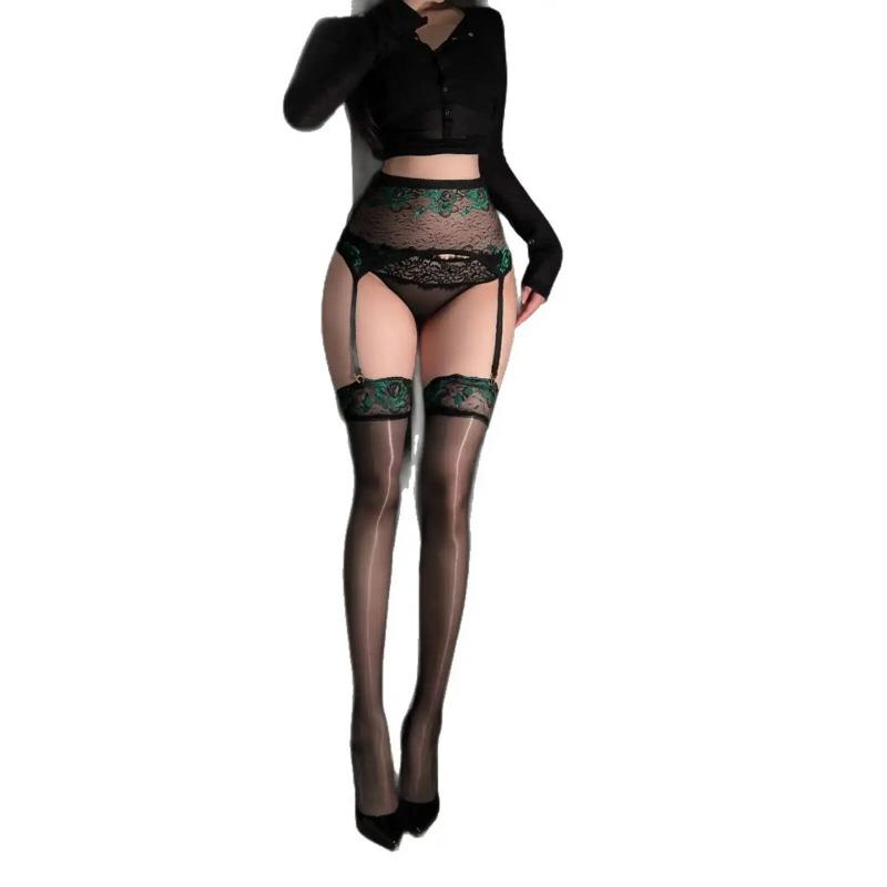 Rose" Sexy Waist Cincher Vest Garter Stockings Pure Desire Style Lace Trim Sexy Stockings Fashion Sexy Women Scoks 30KI
