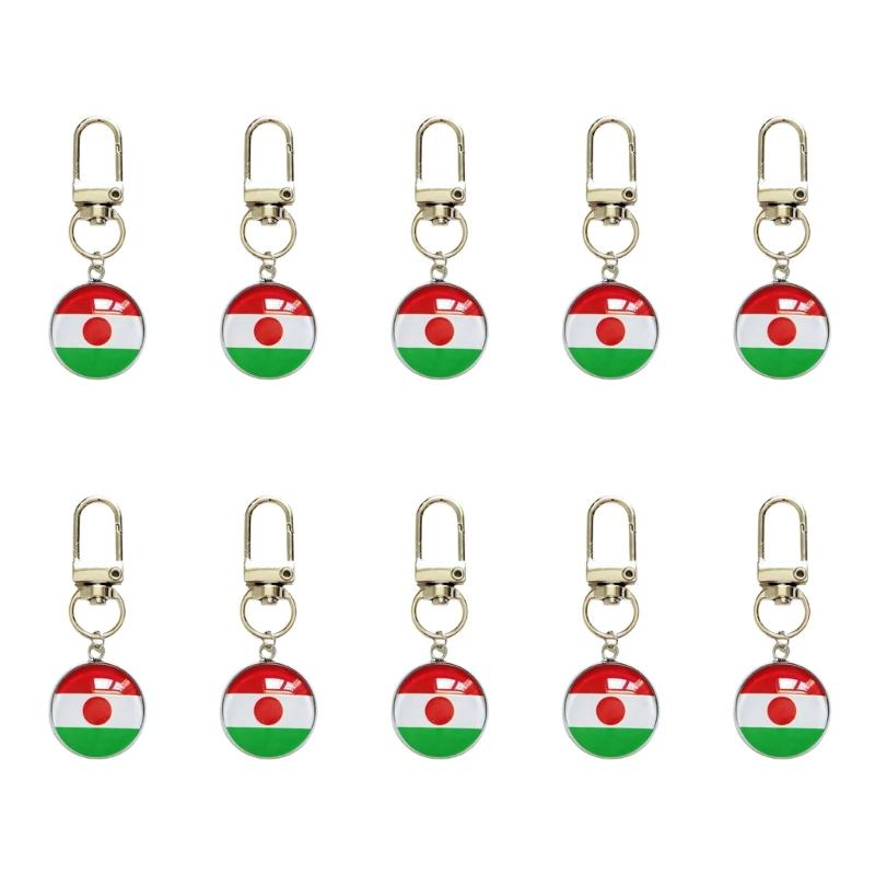 Set Of 10 Piece Stylish Soccer Keychains With National Flags Ideal For Gifts Travel Or Daily Use As A Fun Accessory