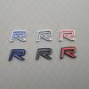 1Pc 3D Metal R Logo Car Dashboard Center Console Panel Decoration Badge, Car Steering Wheel Emblem Decal, Car Rear Trunk/Car Body Badge Sticker