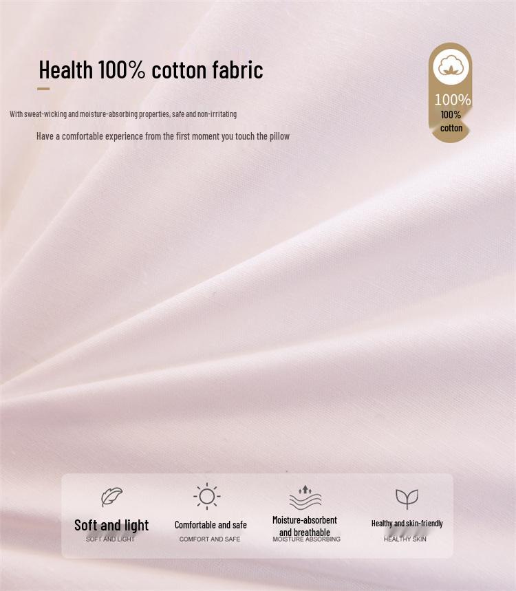 Luxury Buckwheat Neck Support Pillow - Eco-Friendly, All-Cotton Feather Velvet for Hotel & B&B