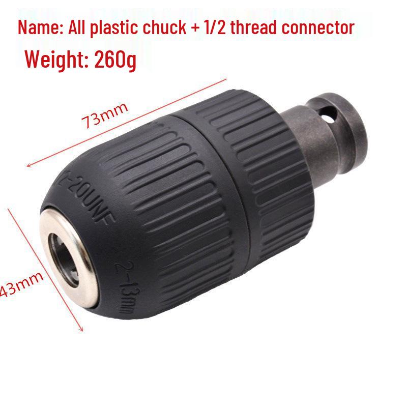 1/2" Electric Drill Chuck Hand-Tight Conversion, 2-13MM, Three-Jaw for Electric Wrench