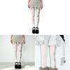 Y2k Girl Music Note Leggings With Stretchy Nylon Fabric For Street Style And Teen Fashion