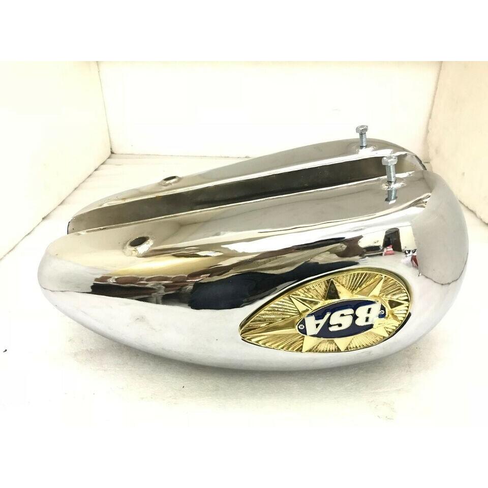 BSA A65 2 GALLON BLUE & CHROME STEEL PETROL FUEL GAS TANK 1968-1969 |Fit For