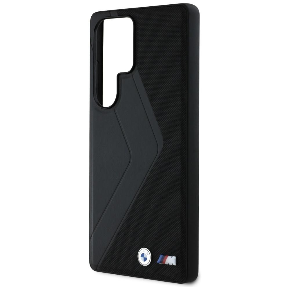 BMW Leather Oversized Stripes MagSafe Case for Samsung Galaxy S25 Ultra Black