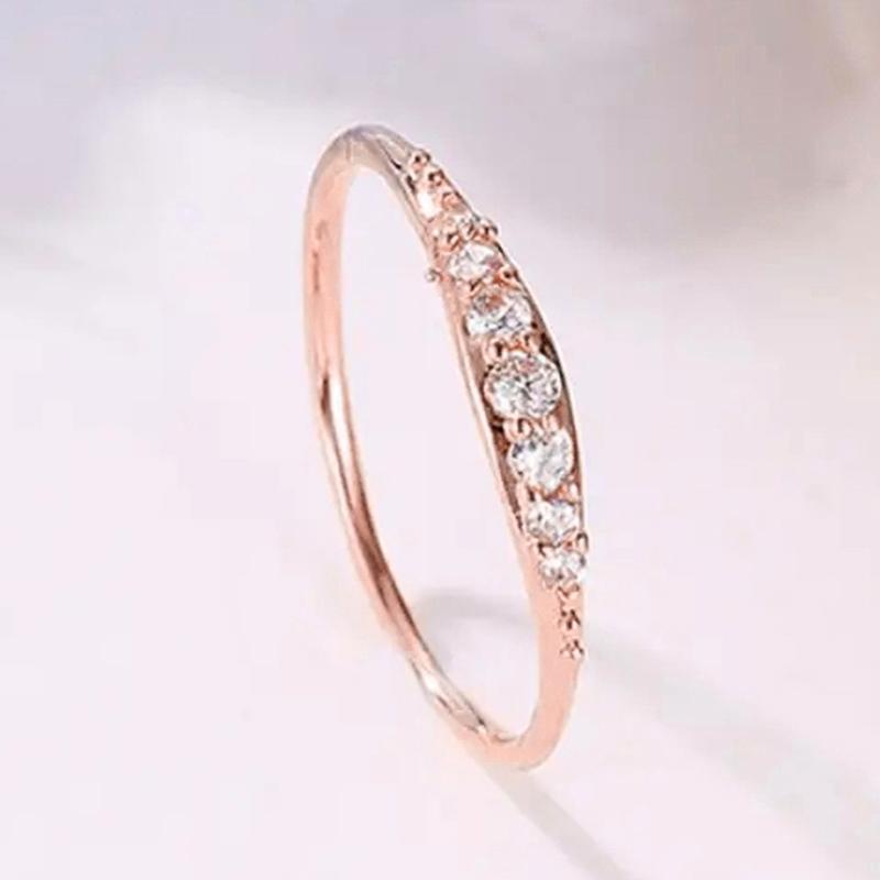 

Huitan Daily Wear Women Rings Statement 3 Metal Colors Simple Stylish Thin Rings with Shiny CZ Stone Minimalist Jewelry 10