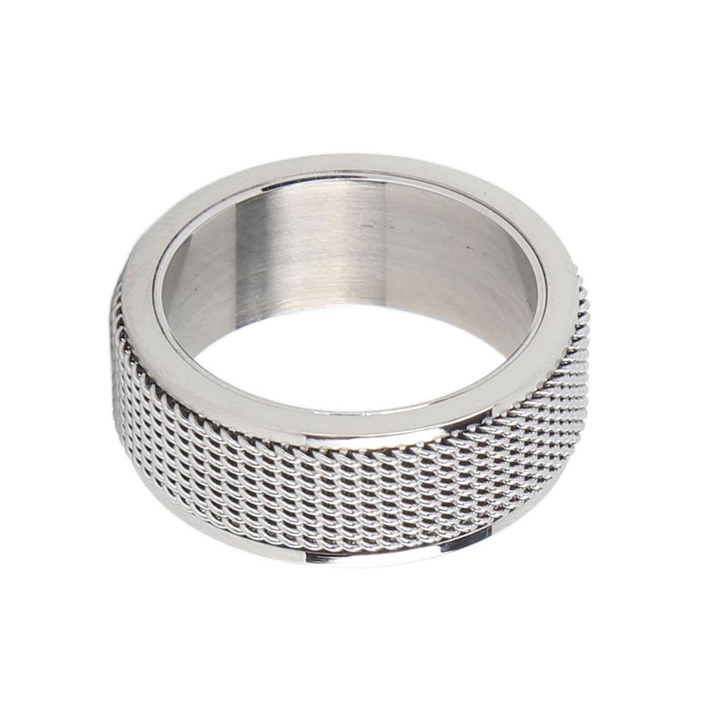 8MM Mens Spinner Ring Noiseless Titanium Steel Cool Anxiety Ring for Anxiety Stress Relieving Silver No. 8 57mm / 2.2in