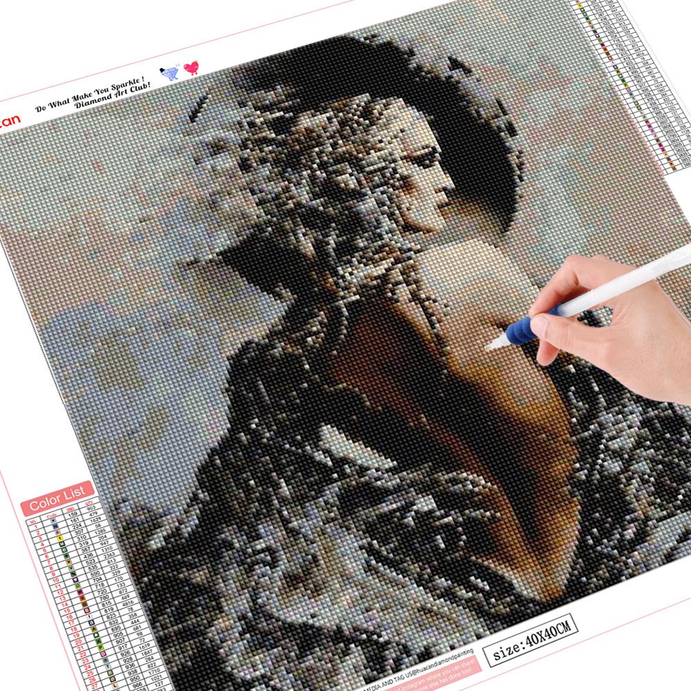 

Huacan 5D DIY Алмазная картина Сексуальная красота Узор Вышивка Крестом Стразы Круглая дрель Декор Full Round 50*50 cm