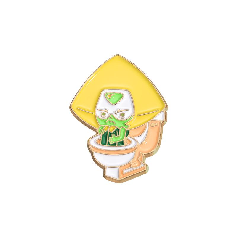 

Сплавная Мультяшная Очаровательная Брошь Забавной Формы Унитаза для Креативных Креплений на Сумки и Одежду