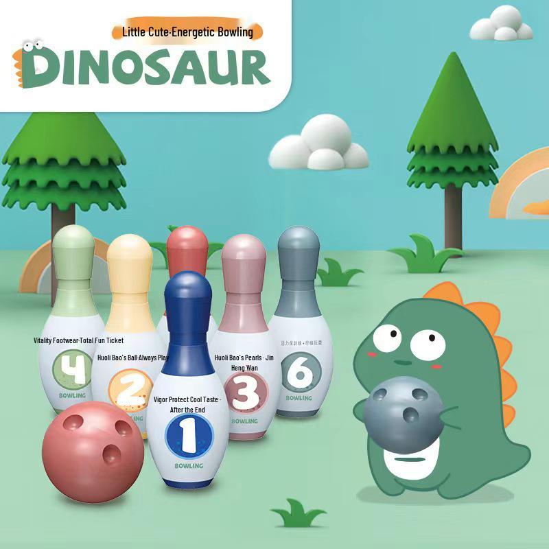 Dinosaur Bowling Toy Set: Educational Indoor Game for Kids and Parents -