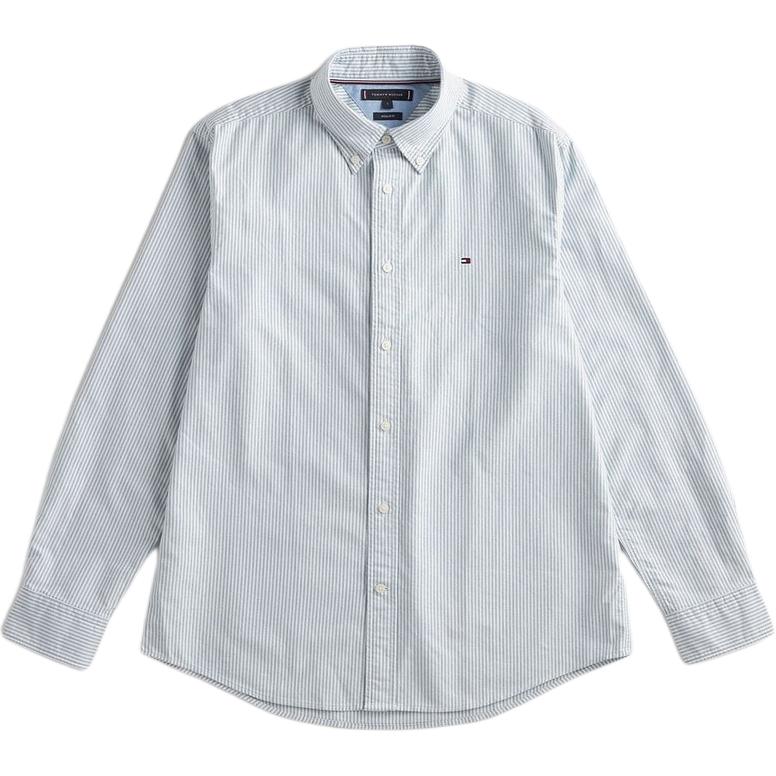 Tommy Hilfiger Striped Brand Logo Button Long Sleeve Shirt Men shirts MW41249000-0CE