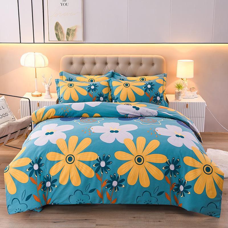 Thickened Cotton Four-piece Set, Pure Cotton Bed Sheet Quilt Cover, Dormitory Three-piece Set, Bedding