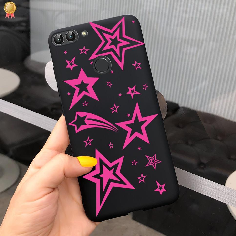 Für Huawei P Smart Hülle Niedliche Blume Schwarz Weiches TPU Silikon Bumper Hülle Für Huawei PSmart P Smart 2017 FIG-LX1 Handyhülle Funda