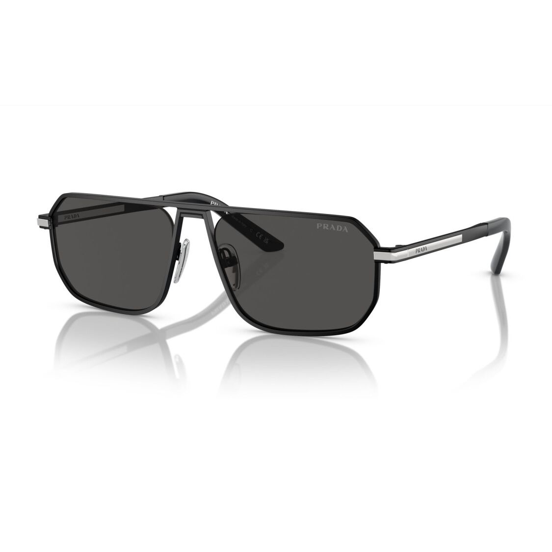 

Prada Irregular Shape Sunglasses With Decorative Temples Men sunglasses Black PRA53S1BO5S0 Basic Packaging-Eyeglass Case+Box