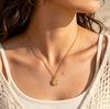 Fenny  18K PVD Plated Waterproof&No Fade Fashion Round Zircon Water Drop Pendant Stainless Steel Necklace for Women