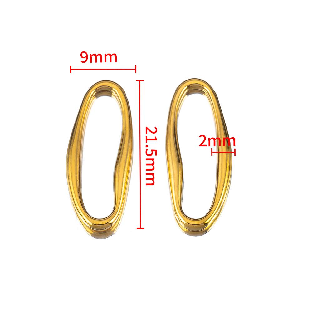 6pcs 2pcs Stainless Steel Irregular Geometric Oval Connectors Hollow Frame Bezel Charms for DIY UV Resin Earrings Jewelry Making