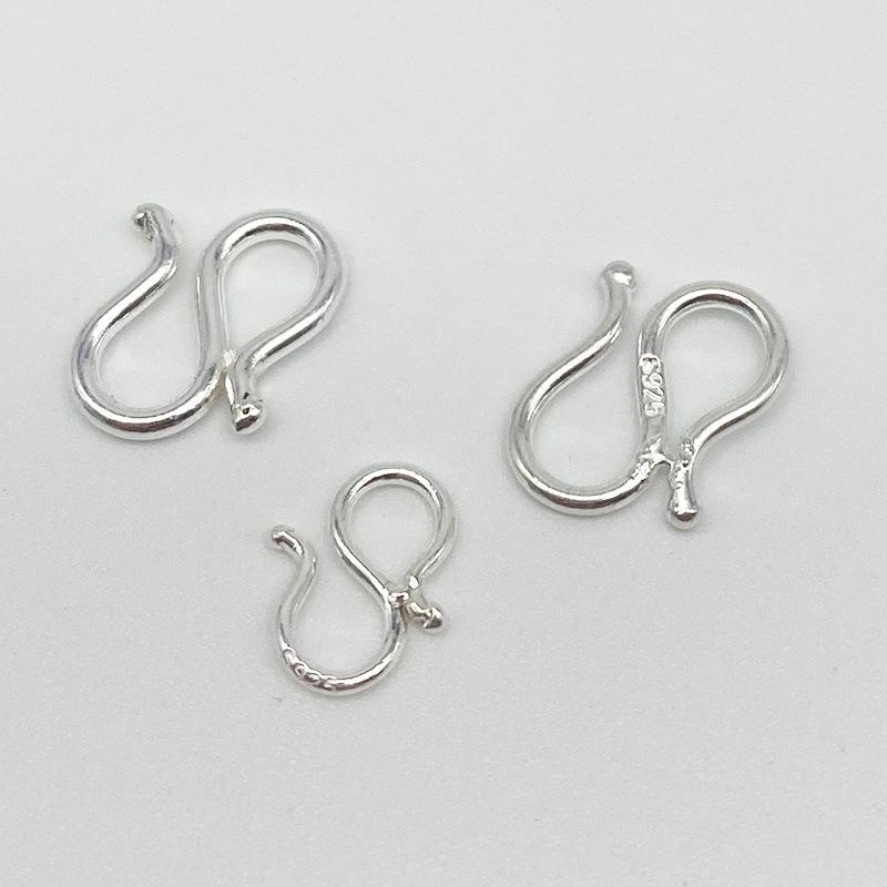 Yansheng S925 Sterling Silver S-Clasp for Necklace Bracelet DIY Jewelry Accessories Small 0.8mm Wire