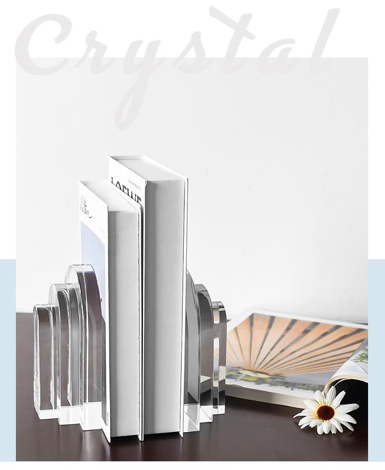 European Light Luxury Crystal Bookends for Home or Office Decor