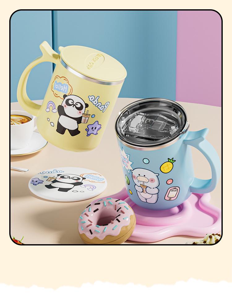 Beerus Gang Insulated Mug with Lid - Leak-proof, Dustproof, Double-layer Water Cup for Kids & Office.