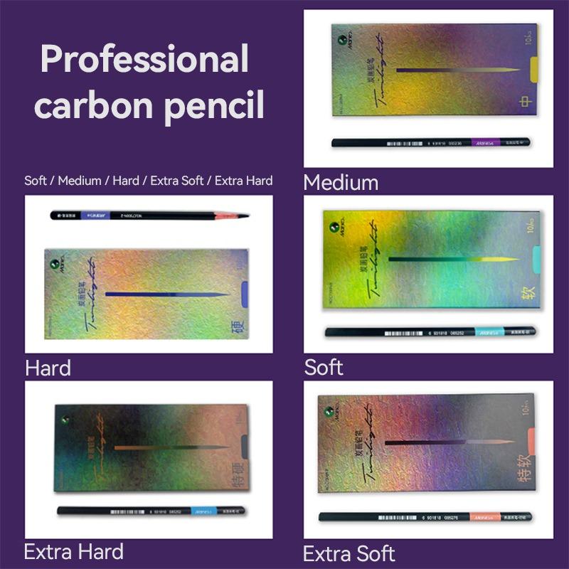 10/12pcs Charcoal Pencil Drawing Sketching Shading Professional Extra Soft/Medium/Hard for Artists Adult Art Graphite Pencil Set