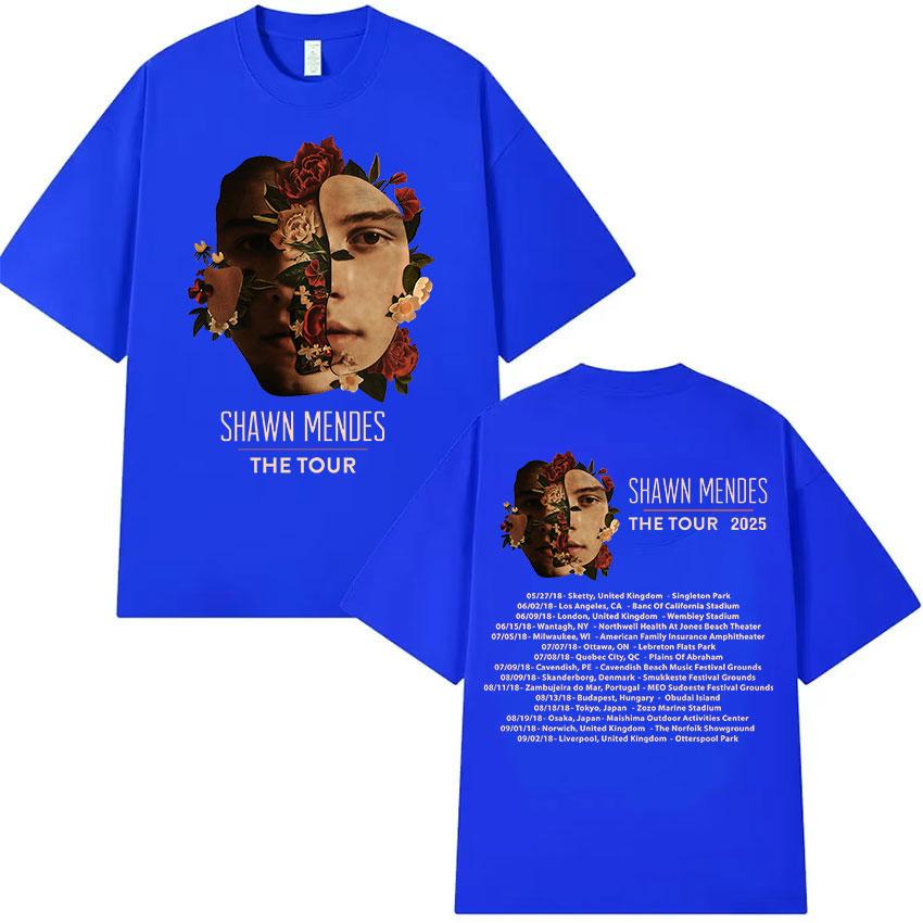 2025 Summer Shawn Mendes The Tour Print Men's Women O-Neck Fashion Cotton Short Sleeve T-Shirts 100% Pure Cotton Printed T-shirt