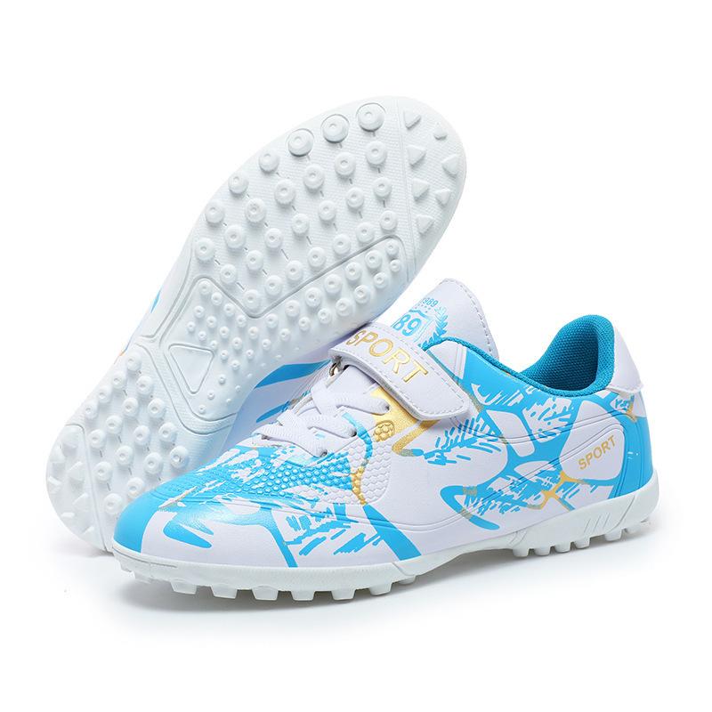 New 218 children's Velcro football shoes men's TF broken nails primary school girls' adolescents AG long nails big children's shoes