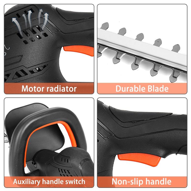 Brushless Cordless Electric Hedge Trimmer 1200w Dual Action Grass Trimmer Pruning Saw Garden Tools with 2PC 22900mah Battery