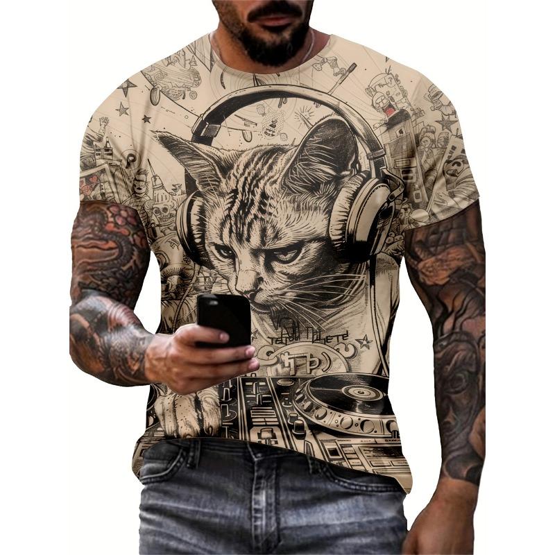 

Men s Monkey Graphic Print T-shirt Casual Short Sleeve Crew Neck XXS