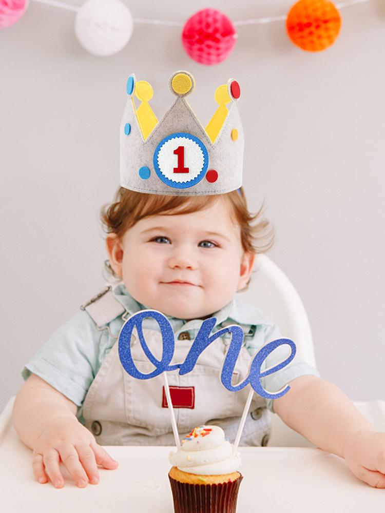 Handmade Birthday Party Hat Creative Interchangeable Numbers Crown Adjustable Size for Girls Boys Birthday Party Decor