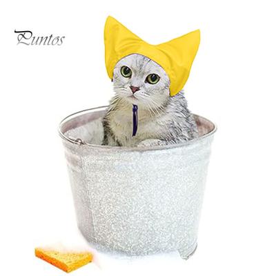 Cuffia da doccia per gatti, regolabile, impermeabile, con copri orecchie, protezione antipioggia per gatti