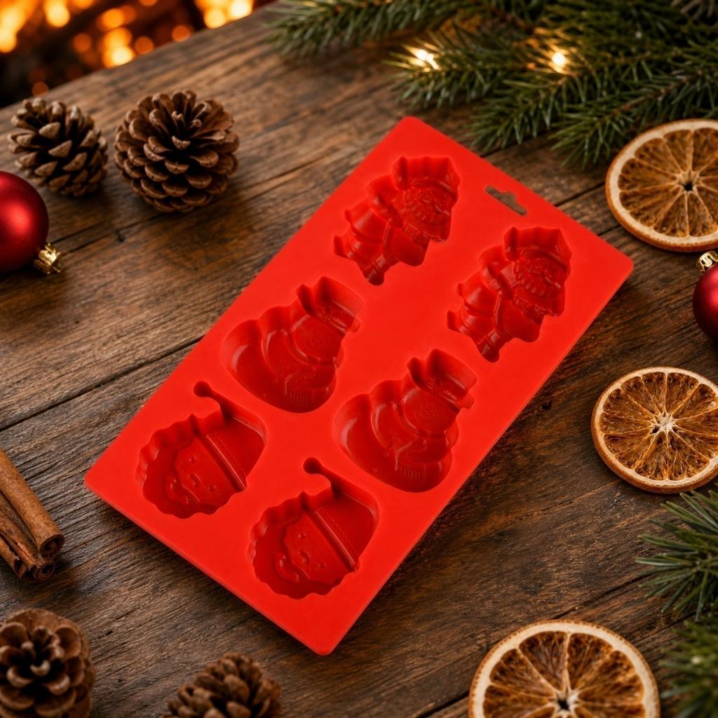 6-fach Weihnachten Silikon für Seifenherstellung DIY Backen Zufällige Farbe