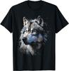 Wolf Blue Eyes Fantasy Art Graphic TShirt Casual Short Sleeve Cotton Tee