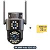 Nová EU 6K 12MP WIFI IP venkovní kamera s 8x zoomem Sledování pohybu se třemi objektivy PTZ 4K videokamera Vodotěsné sledování Zabezpečení