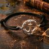 Adjustable Bracelet Easy Woven Wristband 304L 304L Stainless Steel Style Nautical Anchor Bracelet Men'S Beach Vacation Casual Arm Jewelry
