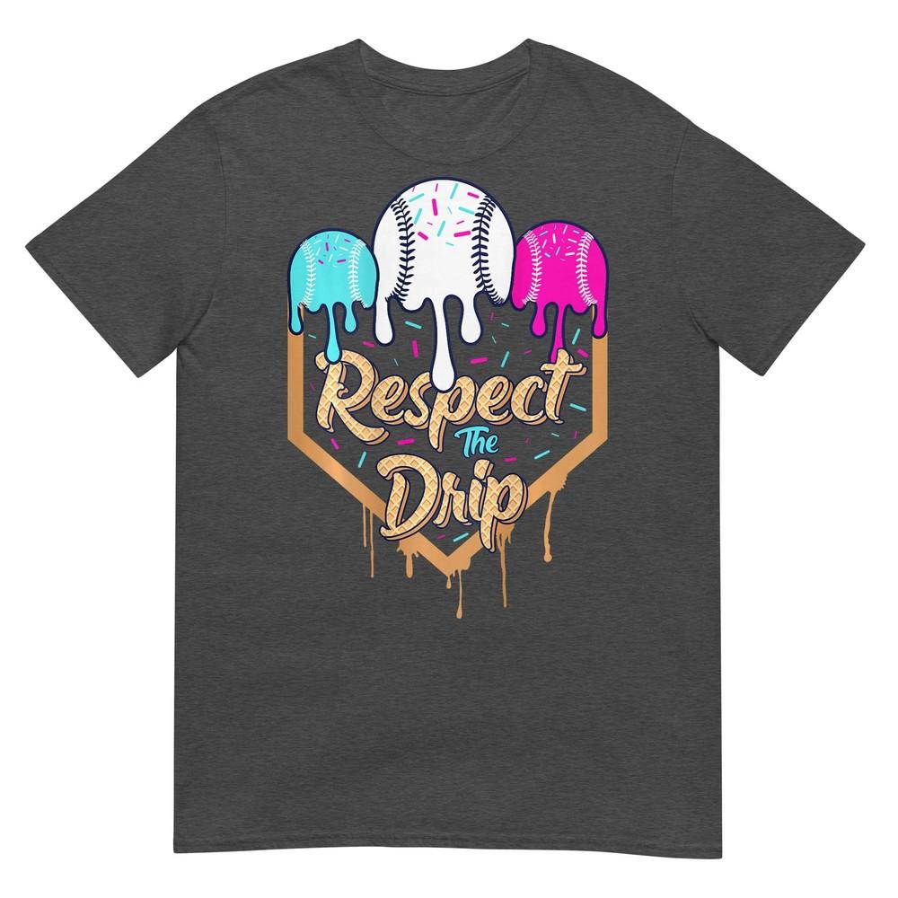 Baseball Ice Cream Drip Boys Home Plate Glove Respect Drip TShirt